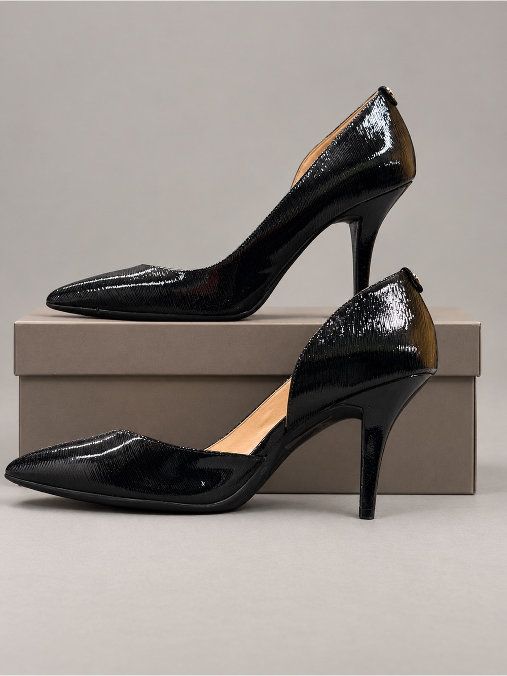 Michael Kors Black Patent D'Orsay Stiletto Pumps